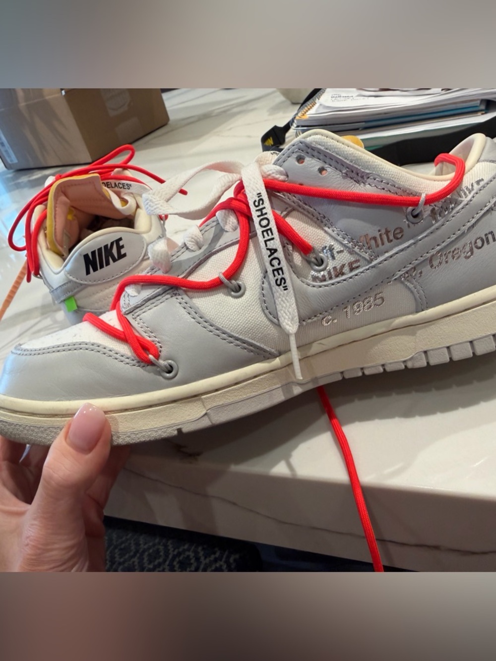 Nike Off White x Dunk Low Lot 06/50 - Size 9.5 - worn once!! - Picture 8 of 12